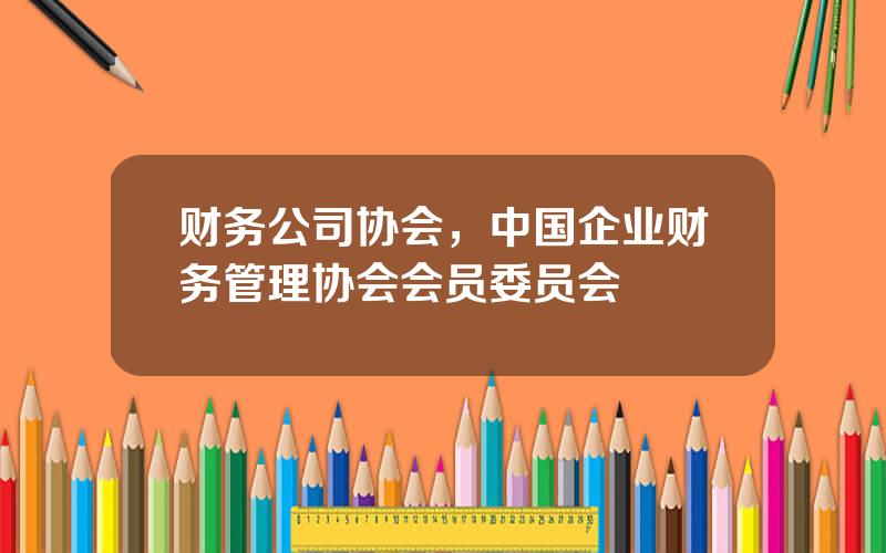 财务公司协会，中国企业财务管理协会会员委员会