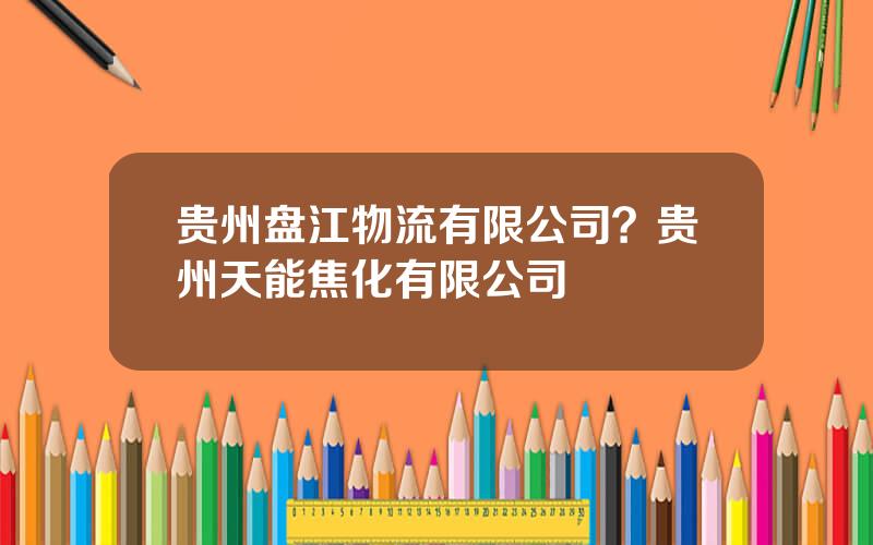 贵州盘江物流有限公司？贵州天能焦化有限公司