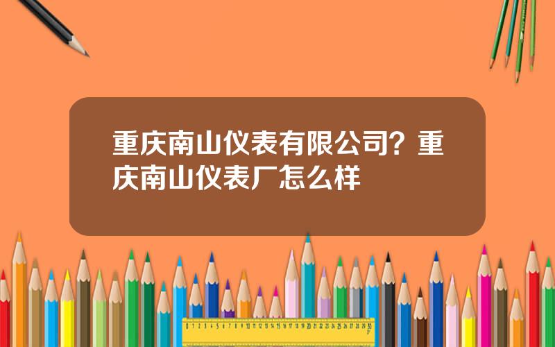 重庆南山仪表有限公司？重庆南山仪表厂怎么样