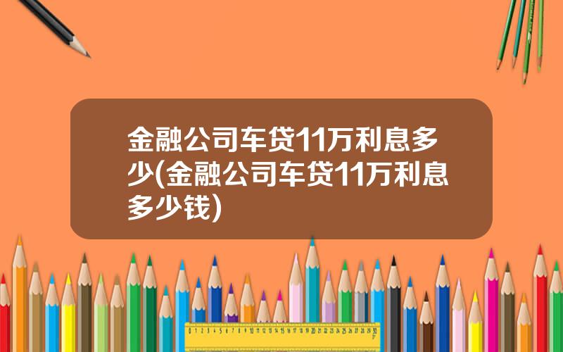 金融公司车贷11万利息多少(金融公司车贷11万利息多少钱)