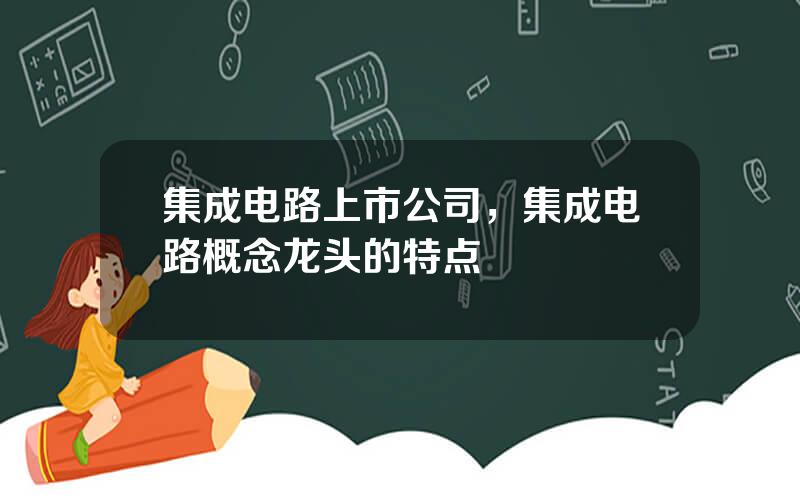 集成电路上市公司，集成电路概念龙头的特点