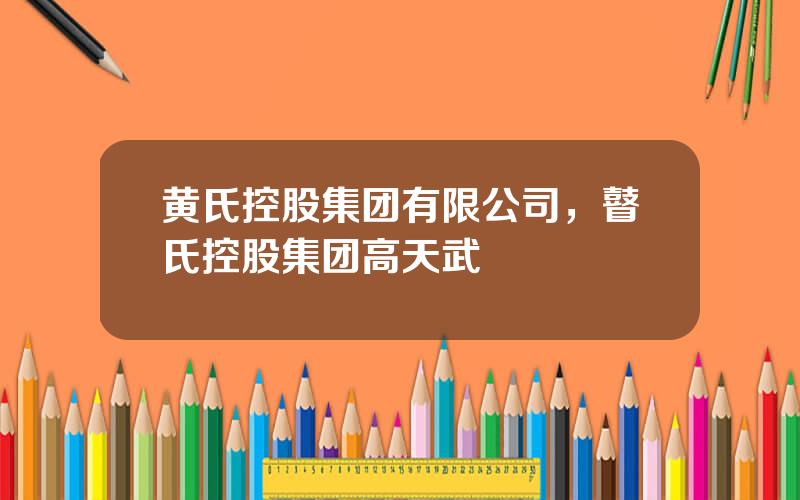 黄氏控股集团有限公司，瞽氏控股集团高天武